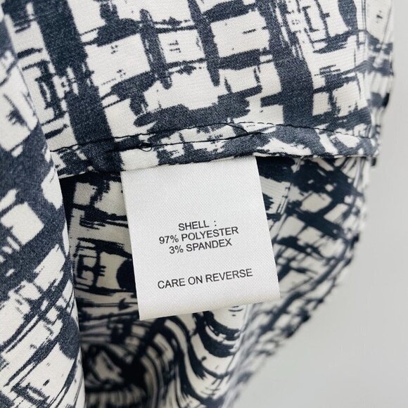 Calvin Klein Womens Size Small Sleeveless Printed Popover Blouse Black White 517 - Picture 5 of 5